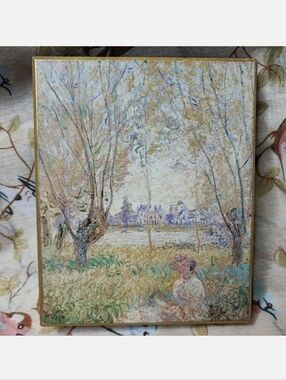 Claude Monet Woman Seated Under the Willow Velvet Desk Photo Album Holds 50 Pics